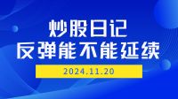 A股反弹到底还能不能延续？我的炒股日记（2024年11月20日）